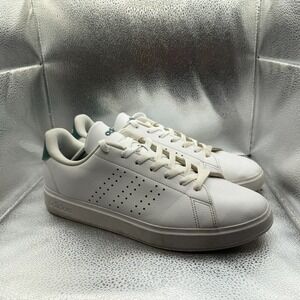 Size 12 Adidas Advantage 2.0 Cloud White Green Mens Comfort Tennis Shoes IG9166